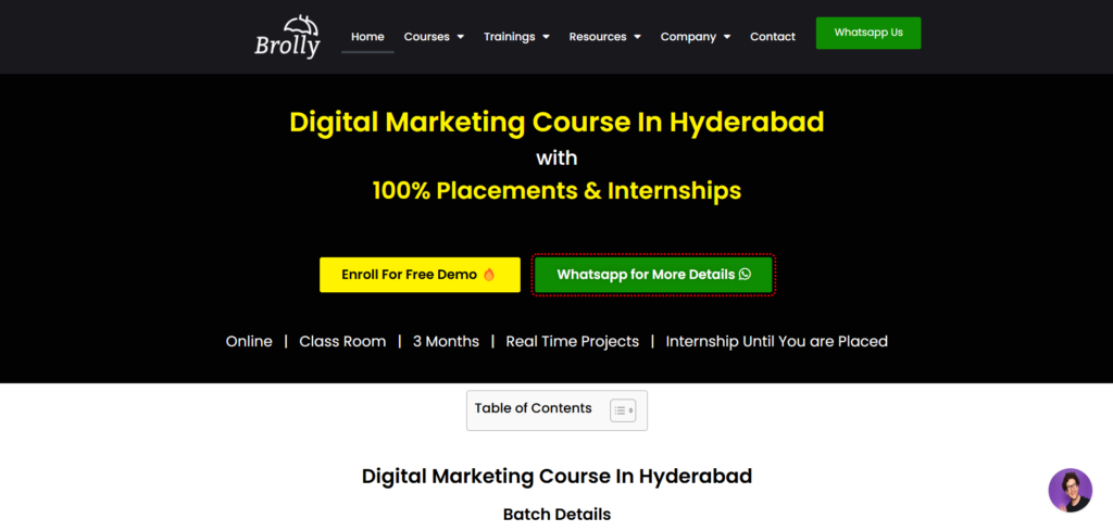 Brolly Digital Marketing Institute In Hyderabad